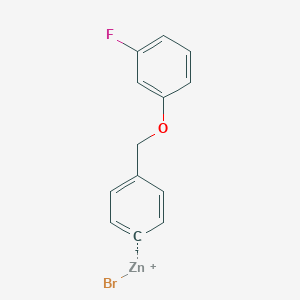 molecular formula C13H10BrFOZn B14879060 4-[(3'-Fluorophenoxy)methyl]phenylZinc bromide 