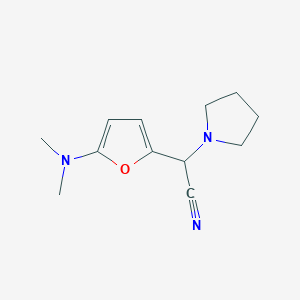 molecular formula C12H17N3O B14879063 2-(5-(Dimethylamino)furan-2-yl)-2-(pyrrolidin-1-yl)acetonitrile 