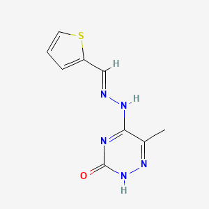 (E)-6-methyl-5-(2-(thiophen-2-ylmethylene)hydrazinyl)-1,2,4-triazin-3(2H)-one