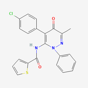 N-(4-(4-chlorophenyl)-6-methyl-5-oxo-2-phenyl-2,5-dihydropyridazin-3-yl)thiophene-2-carboxamide