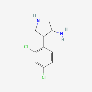 molecular formula C10H12Cl2N2 B14879104 4-(2,4-Dichlorophenyl)pyrrolidin-3-amine 