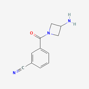 molecular formula C11H11N3O B1487913 3-(3-氨基氮杂环丁烷-1-羰基)苯甲腈 CAS No. 1482702-91-9