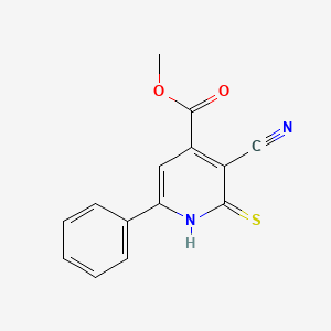 molecular formula C14H10N2O2S B14879134 Methyl 3-cyano-6-phenyl-2-thioxo-1,2-dihydropyridine-4-carboxylate 