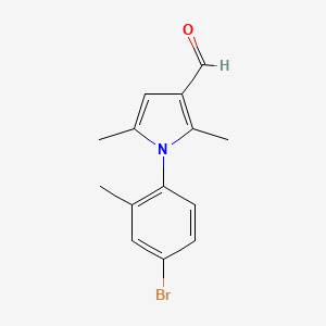 molecular formula C14H14BrNO B14879138 1-(4-Bromo-2-methylphenyl)-2,5-dimethyl-1H-pyrrole-3-carbaldehyde 