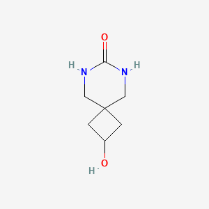 molecular formula C7H12N2O2 B14879162 2-Hydroxy-6,8-diazaspiro[3.5]nonan-7-one 