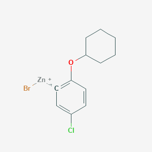 molecular formula C12H14BrClOZn B14879214 3-Chloro-6-cyclohexyloxyphenylZinc bromide 