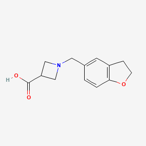 molecular formula C13H15NO3 B1487922 1-((2,3-二氢苯并呋喃-5-基)甲基)氮杂环丁烷-3-羧酸 CAS No. 1486214-01-0