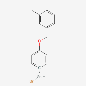 molecular formula C14H13BrOZn B14879222 4-(3'-MethylbenZyloxy)phenylZinc bromide 