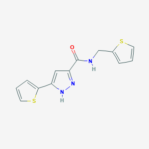 5-(thiophen-2-yl)-N-(thiophen-2-ylmethyl)-1H-pyrazole-3-carboxamide