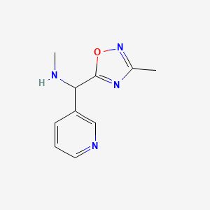 molecular formula C10H12N4O B14879285 N-methyl-1-(3-methyl-1,2,4-oxadiazol-5-yl)-1-(pyridin-3-yl)methanamine 