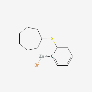 molecular formula C13H17BrSZn B14879292 2-CycloheptylthiophenylZinc bromide 