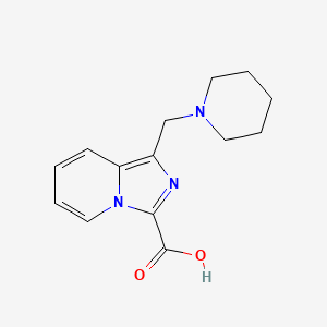 molecular formula C14H17N3O2 B14879341 1-(Piperidin-1-ylmethyl)imidazo[1,5-a]pyridine-3-carboxylic acid 