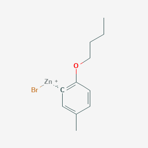 molecular formula C11H15BrOZn B14879360 (2-n-Butyloxy-5-methylphenyl)Zinc bromide 