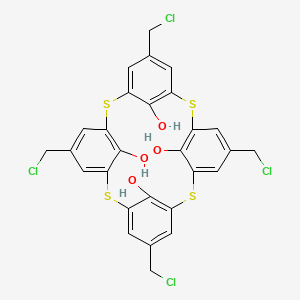 molecular formula C28H20Cl4O4S4 B14879388 15,35,55,75-Tetrakis(chloromethyl)-2,4,6,8-tetrathia-1,3,5,7(1,3)-tetrabenzenacyclooctaphane-12,32,52,72-tetraol 