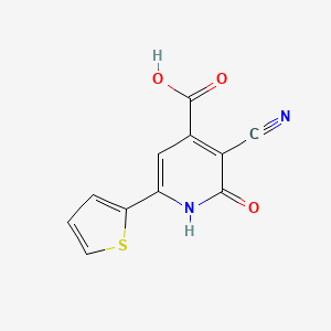 molecular formula C11H6N2O3S B14879399 3-Cyano-2-oxo-6-(thiophen-2-yl)-1,2-dihydropyridine-4-carboxylic acid 