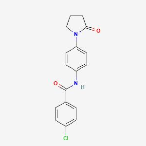 molecular formula C17H15ClN2O2 B14879441 4-chloro-N-[4-(2-oxopyrrolidin-1-yl)phenyl]benzamide 