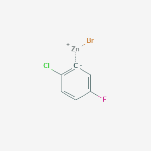 molecular formula C6H3BrClFZn B14879506 2-Chloro-5-fluorophenylZinc bromide 