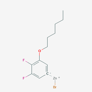 molecular formula C12H15BrF2OZn B14879529 4,5-Difluoro-3-n-hexyloxyphenylZinc bromide 