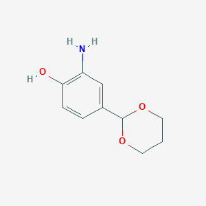 molecular formula C10H13NO3 B14879537 2-Amino-4-[1,3]dioxan-2-yl-phenol 