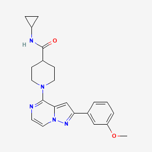 N-cyclopropyl-1-(2-(3-methoxyphenyl)pyrazolo[1,5-a]pyrazin-4-yl)piperidine-4-carboxamide