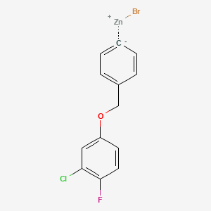 molecular formula C13H9BrClFOZn B14879585 4-(3-Chloro-4-fluorophenoxymethyl)phenylZinc bromide 