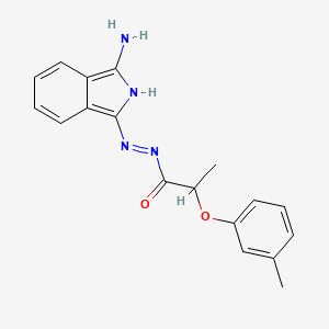 molecular formula C18H18N4O2 B14879590 N'-[(1Z)-3-amino-1H-isoindol-1-ylidene]-2-(3-methylphenoxy)propanehydrazide 