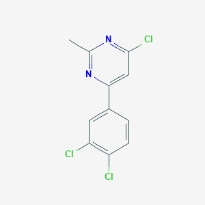 molecular formula C11H7Cl3N2 B1487960 4-氯-6-(3,4-二氯苯基)-2-甲基嘧啶 CAS No. 1478361-22-6