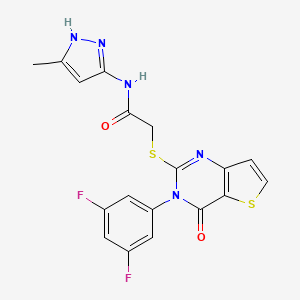 2-((3-(3,5-difluorophenyl)-4-oxo-3,4-dihydrothieno[3,2-d]pyrimidin-2-yl)thio)-N-(3-methyl-1H-pyrazol-5-yl)acetamide