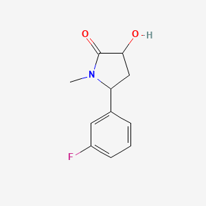 molecular formula C11H12FNO2 B14879638 5-(3-Fluorophenyl)-3-hydroxy-1-methylpyrrolidin-2-one 