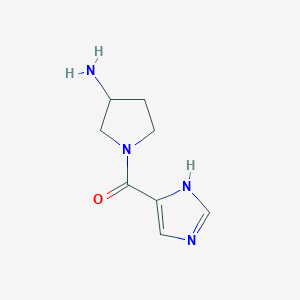 molecular formula C8H12N4O B1487964 (3-氨基吡咯烷-1-基)(1H-咪唑-5-基)甲苯酮 CAS No. 1933671-90-9