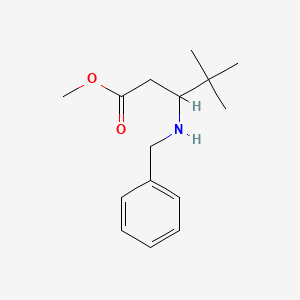 molecular formula C15H23NO2 B14879666 Methyl 3-(benzylamino)-4,4-dimethylpentanoate 