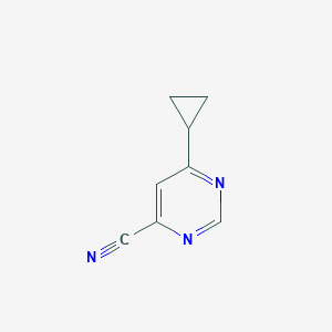 molecular formula C8H7N3 B14879667 6-Cyclopropylpyrimidine-4-carbonitrile 