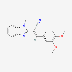 (2E)-3-(3,4-dimethoxyphenyl)-2-(1-methyl-1H-benzimidazol-2-yl)prop-2-enenitrile