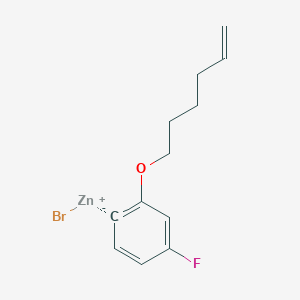 molecular formula C12H14BrFOZn B14879717 4-Fluoro-2-(5-hexen-1-oxy)phenylZinc bromide 