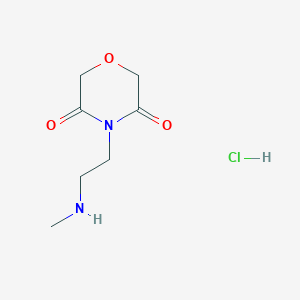 molecular formula C7H13ClN2O3 B14879725 4-(2-(Methylamino)ethyl)morpholine-3,5-dione hydrochloride 