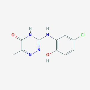 molecular formula C10H9ClN4O2 B14879739 3-[(5-Chloro-2-hydroxyphenyl)amino]-6-methyl-1,2,4-triazin-5-ol 