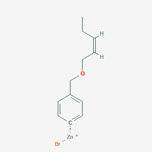 molecular formula C12H15BrOZn B14879749 4-[(cis-2-Pentenyloxy)methyl]phenylZinc bromide 