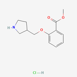 molecular formula C13H18ClNO3 B1487977 盐酸2-(3-吡咯烷基甲氧基)苯甲酸甲酯 CAS No. 1219956-99-6