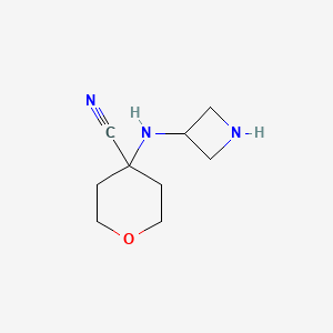 molecular formula C9H15N3O B14879785 4-(azetidin-3-ylamino)tetrahydro-2H-pyran-4-carbonitrile 