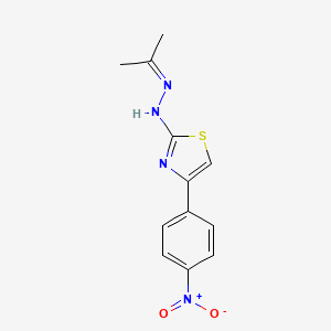 4-(4-Nitrophenyl)-2-(2-(propan-2-ylidene)hydrazinyl)thiazole