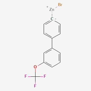 molecular formula C13H8BrF3OZn B14879827 4-[3-(Trifluoromethoxy)phenyl]phenylZinc bromide 