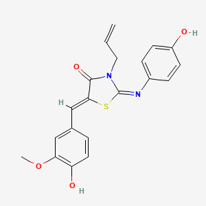 (2E,5Z)-5-(4-hydroxy-3-methoxybenzylidene)-2-[(4-hydroxyphenyl)imino]-3-(prop-2-en-1-yl)-1,3-thiazolidin-4-one