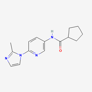 molecular formula C15H18N4O B14879907 N-(6-(2-methyl-1H-imidazol-1-yl)pyridin-3-yl)cyclopentanecarboxamide 