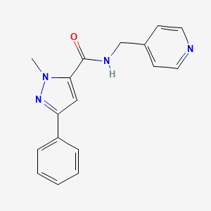 1-methyl-3-phenyl-N-(pyridin-4-ylmethyl)-1H-pyrazole-5-carboxamide