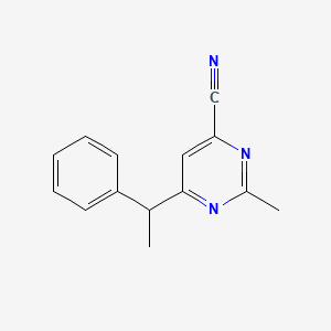 2-Methyl-6-(1-phenylethyl)pyrimidine-4-carbonitrile