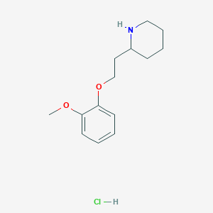 molecular formula C14H22ClNO2 B1487996 2-甲氧苯基 2-(2-哌啶基)乙基醚盐酸盐 CAS No. 1219982-04-3