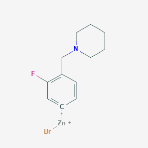 3-Fluoro-4-[(1-piperidino)methyl]phenylZinc bromide