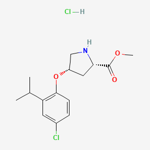 molecular formula C15H21Cl2NO3 B1488000 甲基(2S,4S)-4-(4-氯-2-异丙基苯氧基)-2-吡咯烷羧酸酯盐酸盐 CAS No. 1354488-38-2