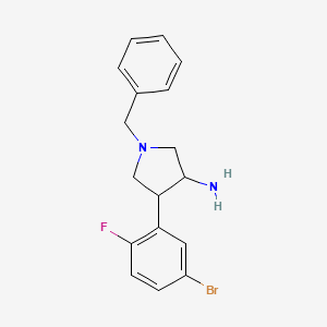 1-Benzyl-4-(5-bromo-2-fluorophenyl)pyrrolidin-3-amine