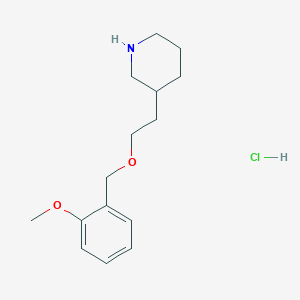 molecular formula C15H24ClNO2 B1488006 3-{2-[(2-甲氧基苄基)氧基]乙基}哌啶盐酸盐 CAS No. 1220017-78-6